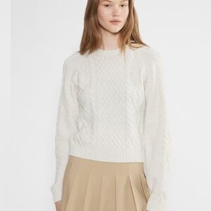 Aritzia Sunday Best Cable Knit Sweater - Cream